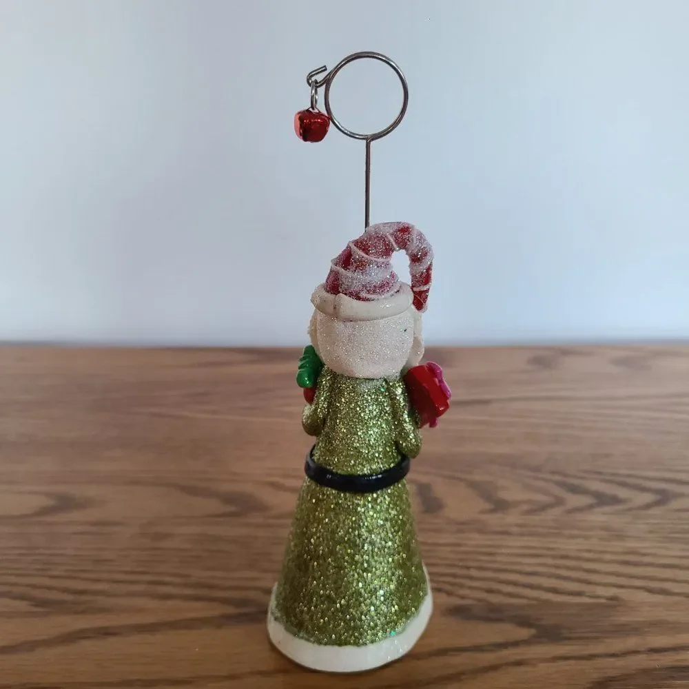 Pier 1 Modeled Polymer Clay Santa Spiral Photo Message Notecard Holder Figurine